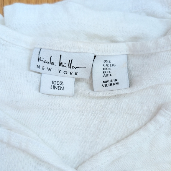 White Linen Tee Shirt Bundle Size L - Picture 2 of 9